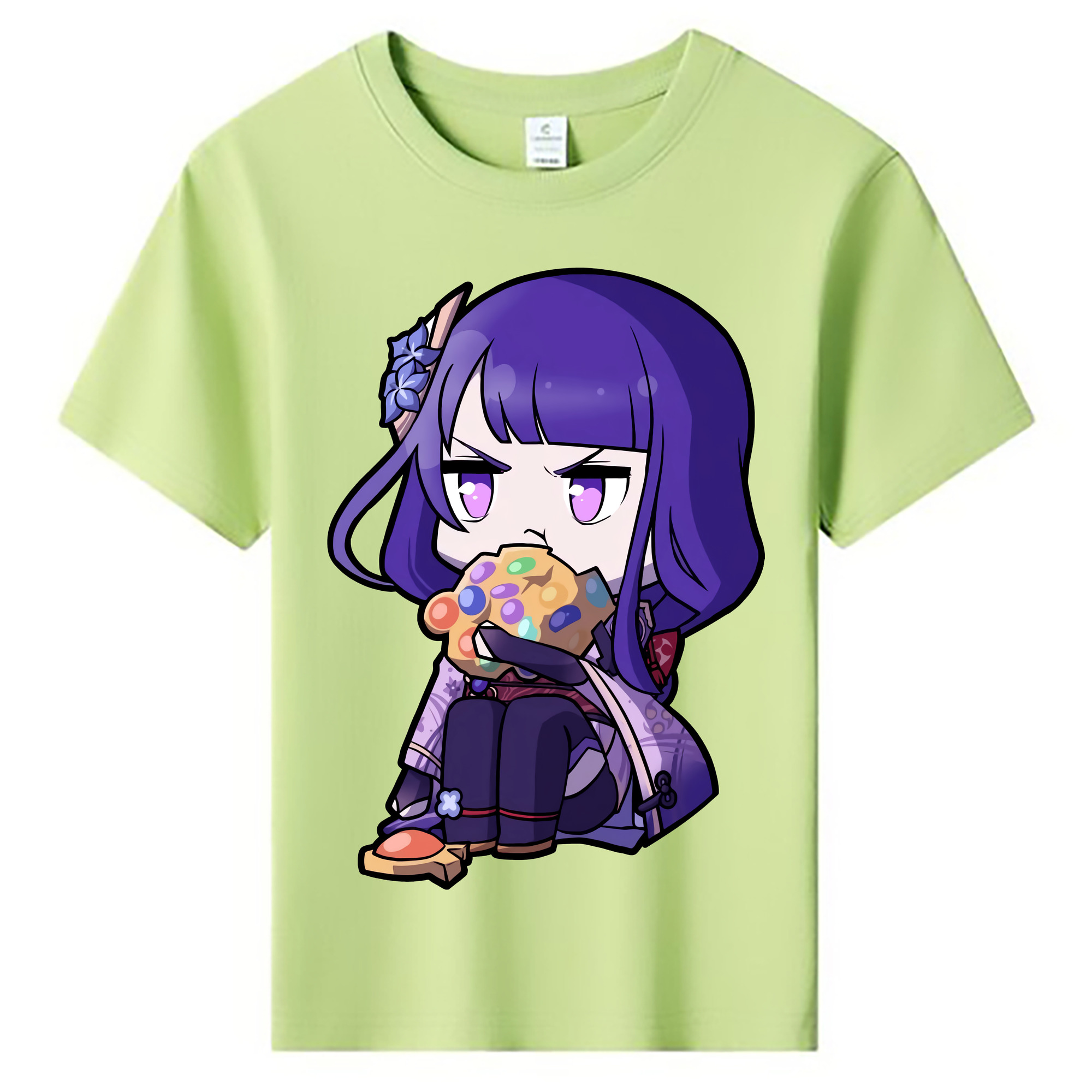 げんし神 雷電将軍 らいでんしょうぐん genshin Raiden Shogun 綿100％キッズTシャツ（フロントプリント）